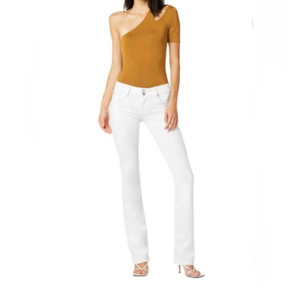Hudson Mid-rise White Baby Bootcut Jeans